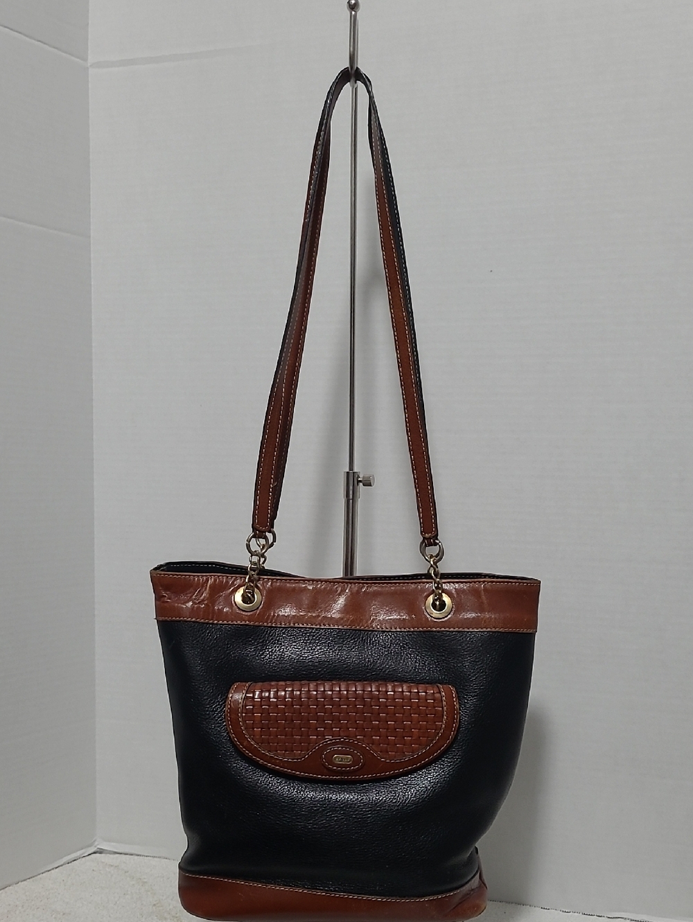 Bally Black and Brown Leather Tote